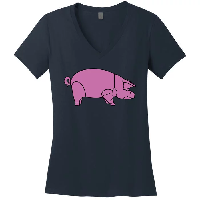 Pig As Worn By Dave Gilmour Women's V-Neck T-Shirt