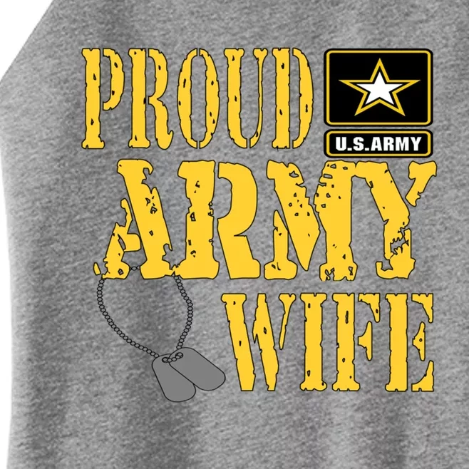 Proud Army Wife Gift Military Pride Meaningful Gift Women’s Perfect Tri Rocker Tank