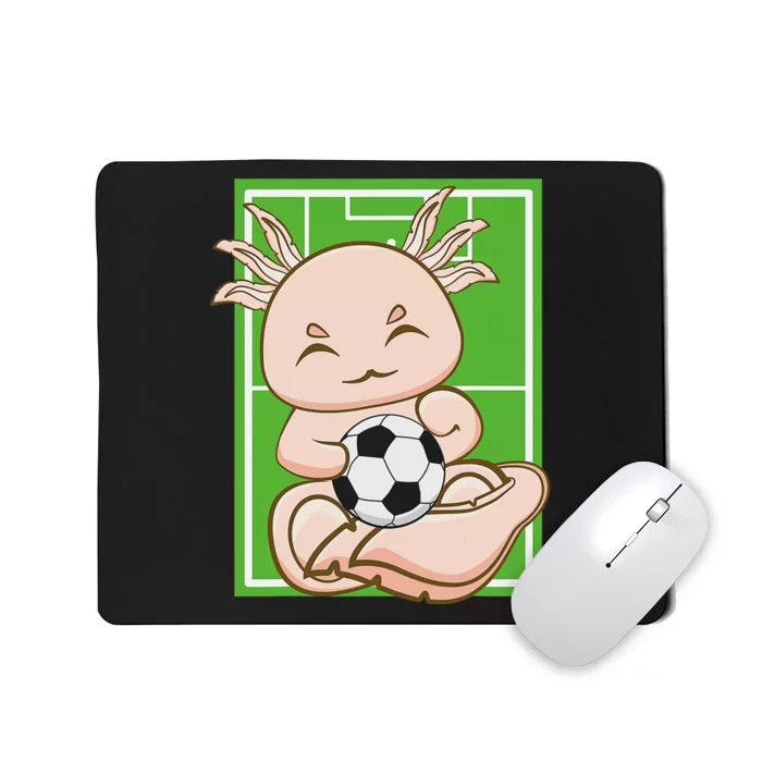 Pink Axolotl With Soccer Plays Football Team Sports Mousepad