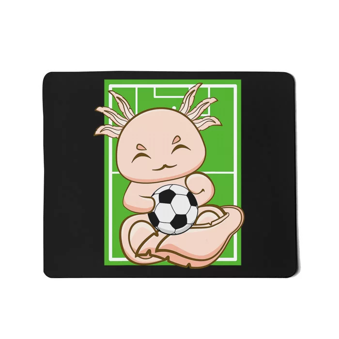 Pink Axolotl With Soccer Plays Football Team Sports Mousepad