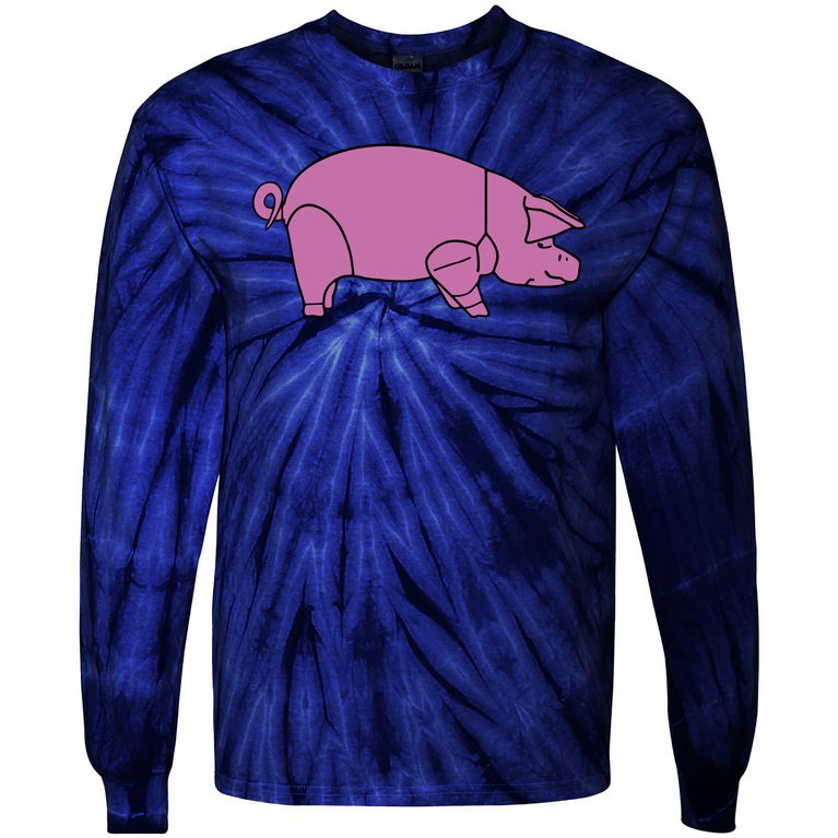 Pig As Worn By Dave Gilmour Tie-Dye Long Sleeve Shirt