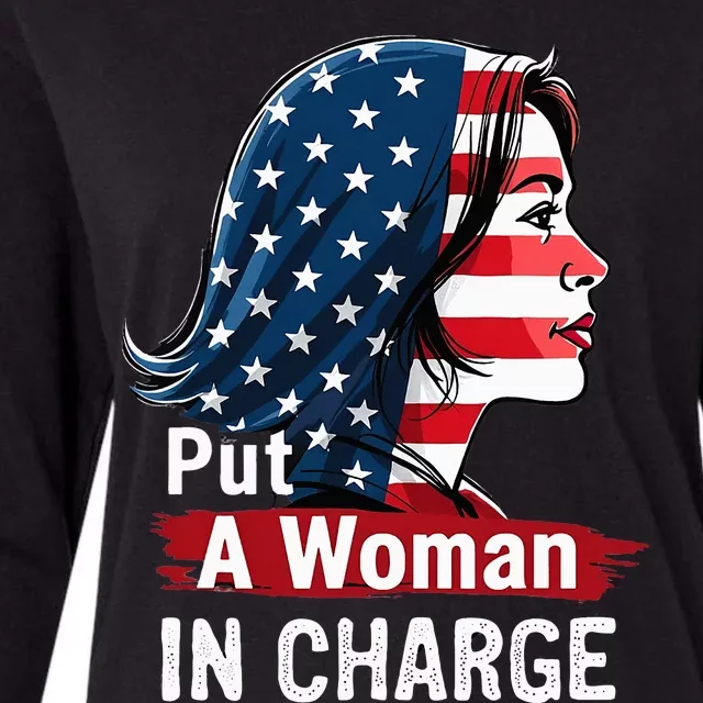 Put A Woman In Charge 2024 Empower In Politics Womens Cotton Relaxed Long Sleeve T-Shirt