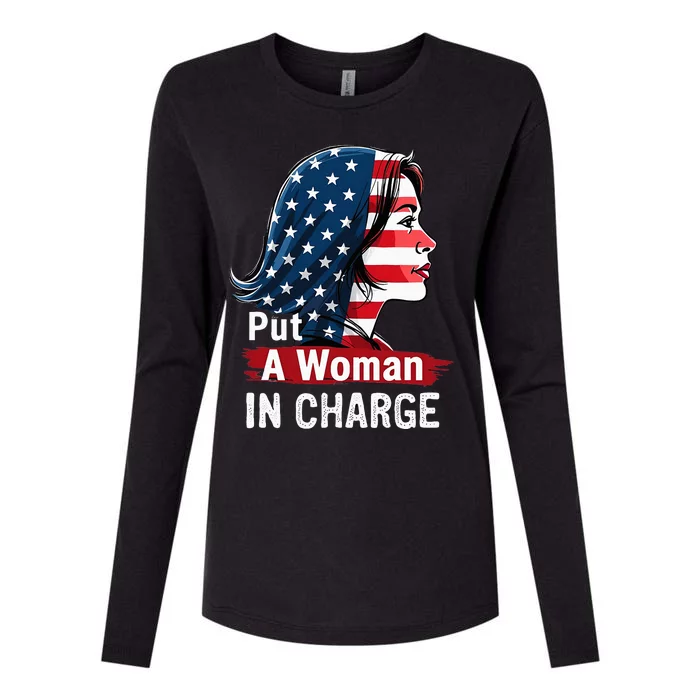 Put A Woman In Charge 2024 Empower In Politics Womens Cotton Relaxed Long Sleeve T-Shirt