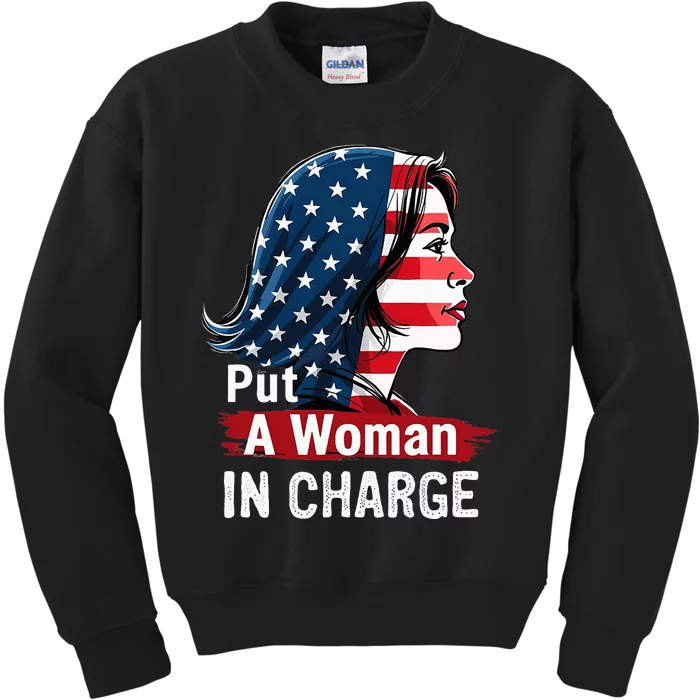 Put A Woman In Charge 2024 Empower In Politics Kids Sweatshirt