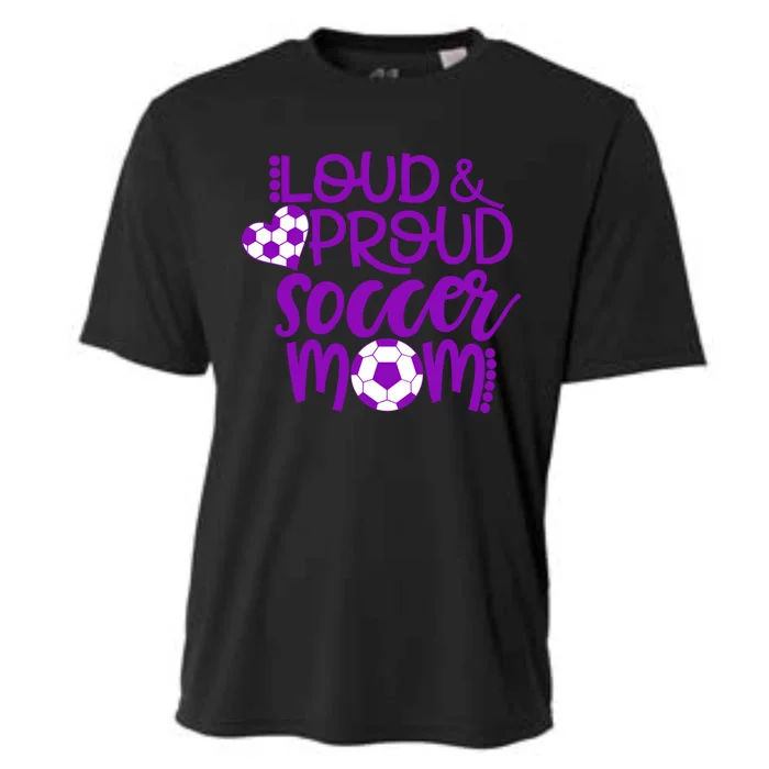 Purple And White Loud And Proud Soccer Mom Gift Cooling Performance Crew T-Shirt