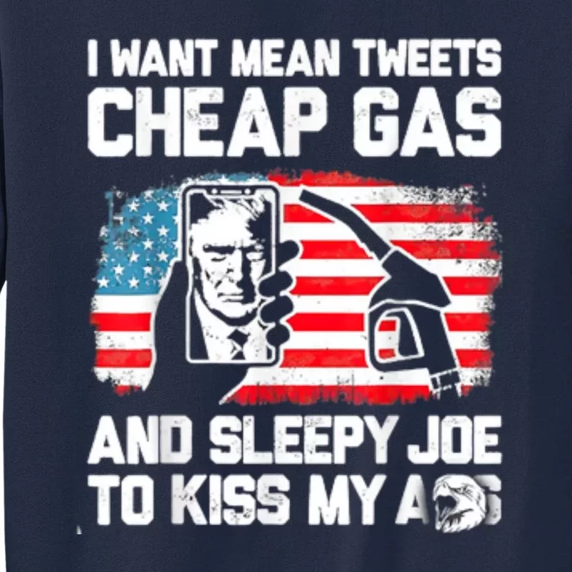 Pro America Want Mean Tweets Cheap Gas And Sleepy Joe Biden Tall Sweatshirt