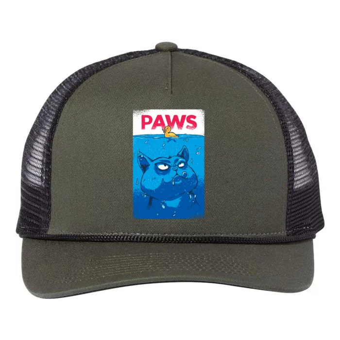 Paws Angry Cat Movie Poster Retro Rope Trucker Hat Cap