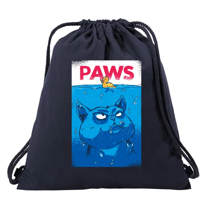 Paws Angry Cat Movie Poster Drawstring Bag