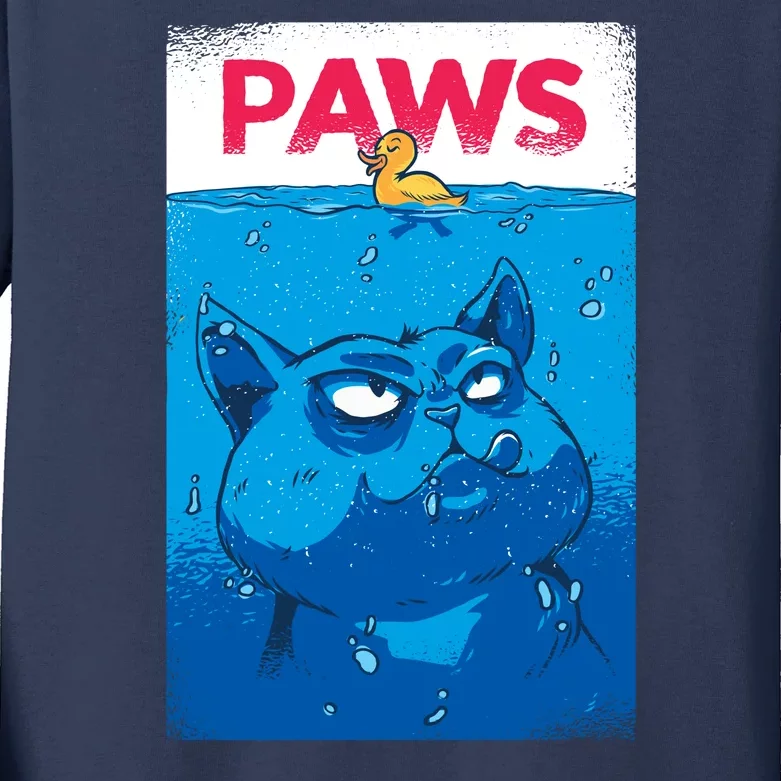 Paws Angry Cat Movie Poster Kids Long Sleeve Shirt