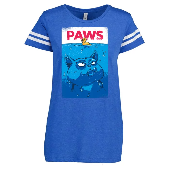 Paws Angry Cat Movie Poster Enza Ladies Jersey Football T-Shirt