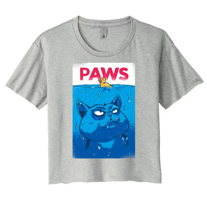 Paws Angry Cat Movie Poster Women's Crop Top Tee