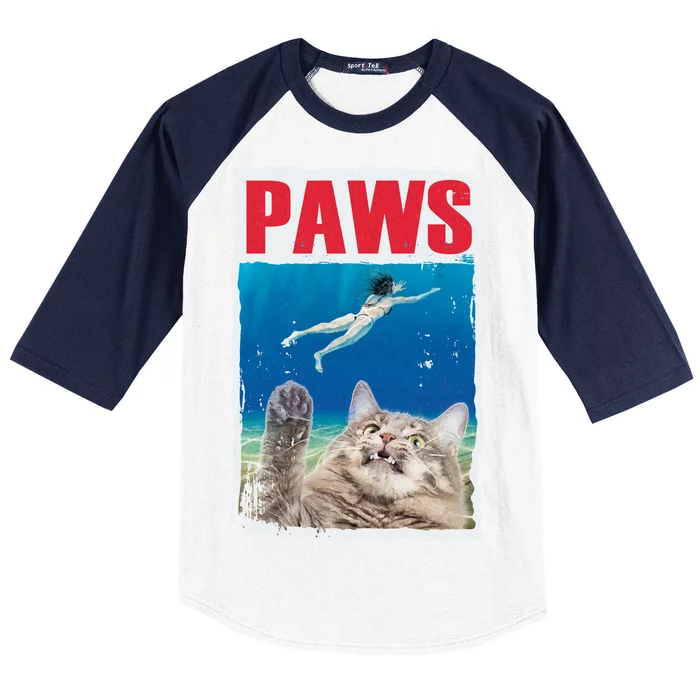 Paws Cat Movie Poster Baseball Sleeve Shirt