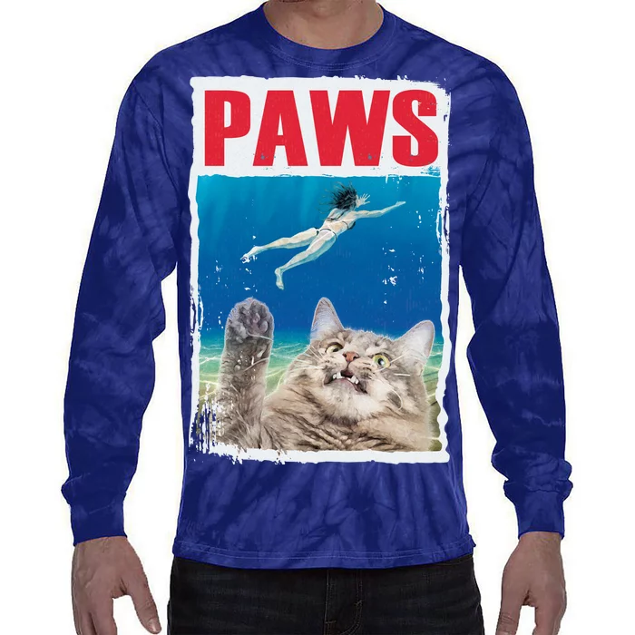 Paws Cat Movie Poster Tie-Dye Long Sleeve Shirt