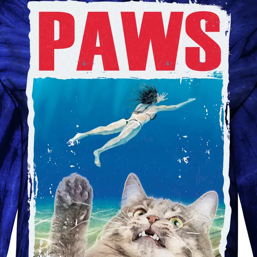 Paws Cat Movie Poster Tie-Dye Long Sleeve Shirt