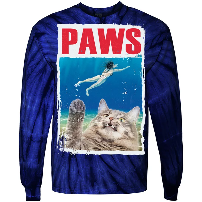 Paws Cat Movie Poster Tie-Dye Long Sleeve Shirt