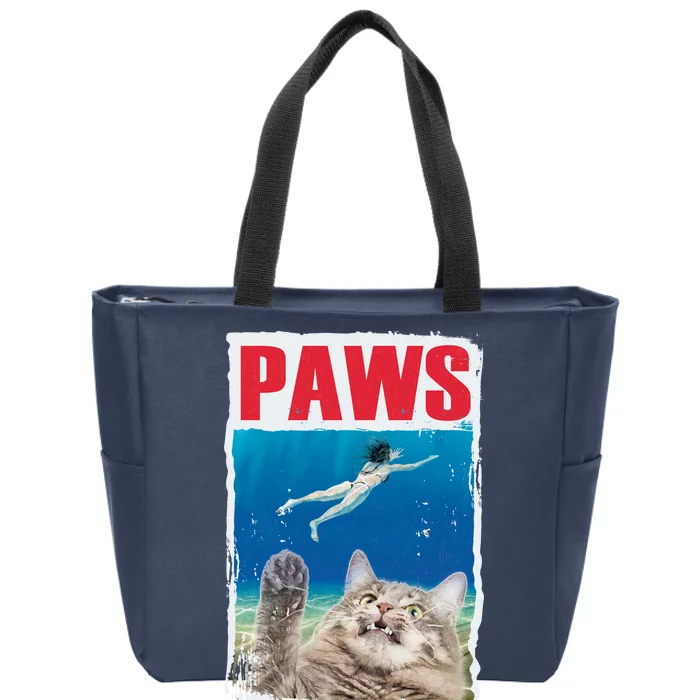 Paws Cat Movie Poster Zip Tote Bag