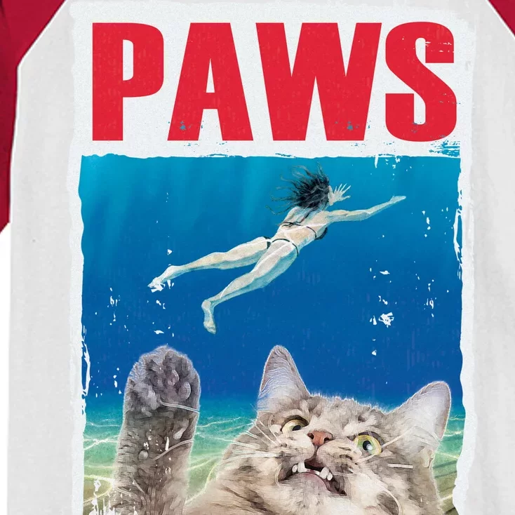 Paws Cat Movie Poster Kids Colorblock Raglan Jersey