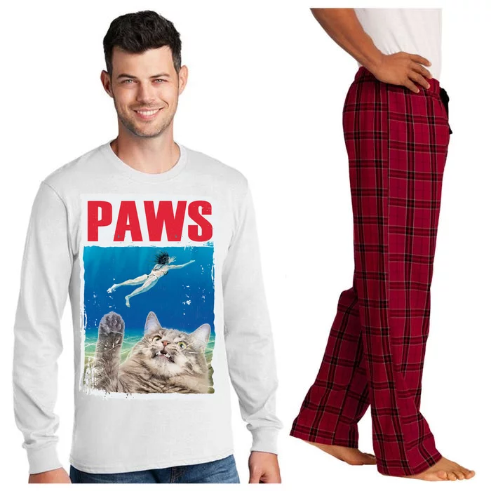 Paws Cat Movie Poster Long Sleeve Pajama Set