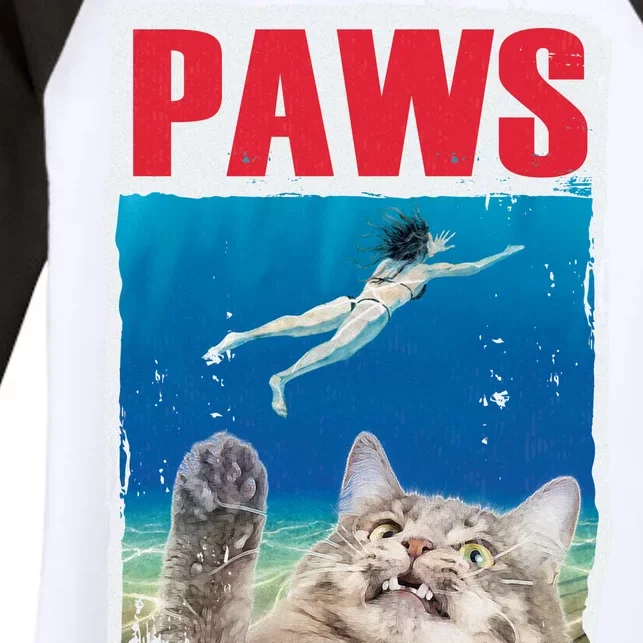 Paws Cat Movie Poster Women's Tri-Blend 3/4-Sleeve Raglan Shirt