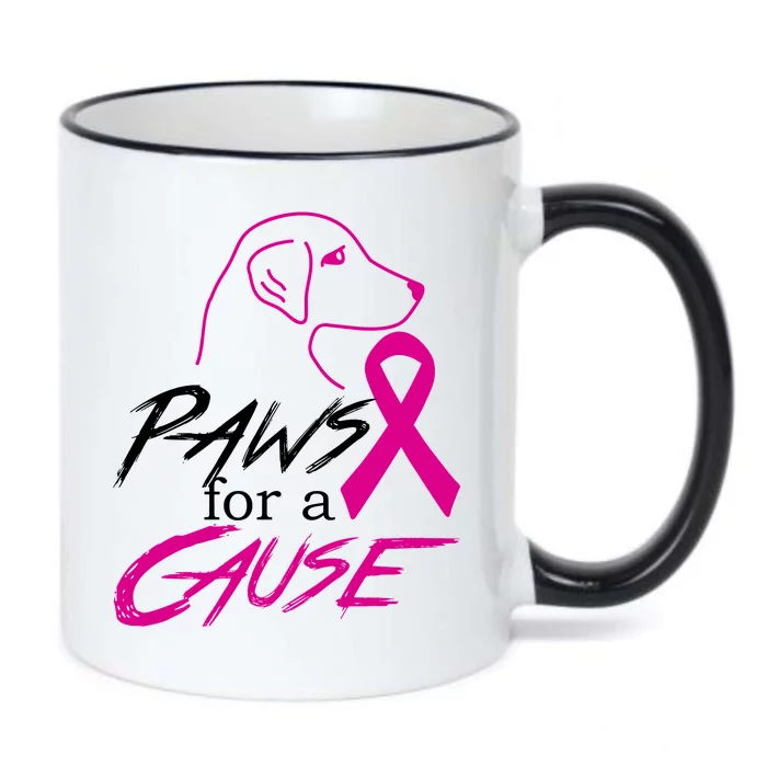 Paws For A Cause Breast Cancer Black Color Changing Mug