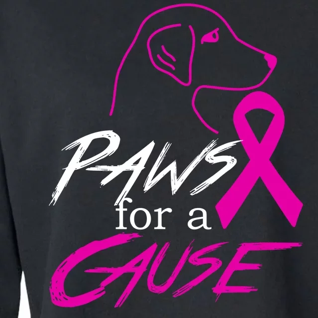 Paws For A Cause Breast Cancer Cropped Pullover Crew