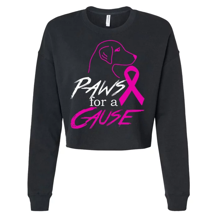 Paws For A Cause Breast Cancer Cropped Pullover Crew