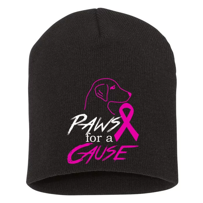 Paws For A Cause Breast Cancer Short Acrylic Beanie