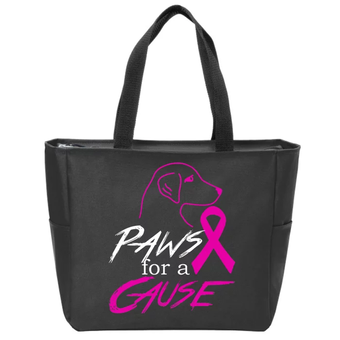 Paws For A Cause Breast Cancer Zip Tote Bag