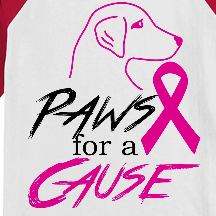 Paws For A Cause Breast Cancer Kids Colorblock Raglan Jersey