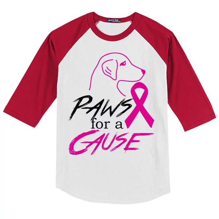 Paws For A Cause Breast Cancer Kids Colorblock Raglan Jersey