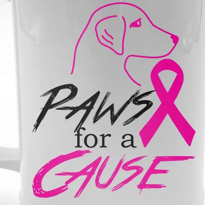 Paws For A Cause Breast Cancer Front & Back Beer Stein