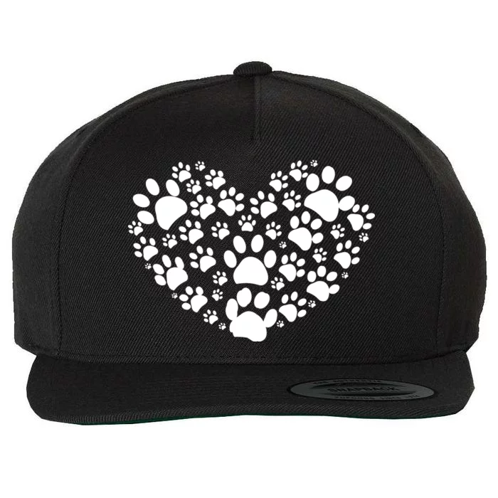 Paws Of Heart Wool Snapback Cap