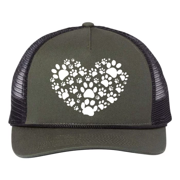 Paws Of Heart Retro Rope Trucker Hat Cap