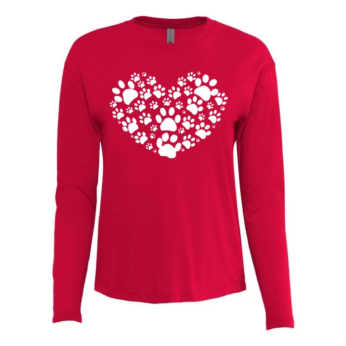 Paws Of Heart Womens Cotton Relaxed Long Sleeve T-Shirt