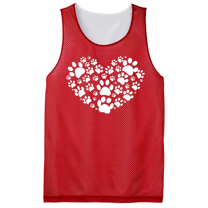 Paws Of Heart Mesh Reversible Basketball Jersey Tank