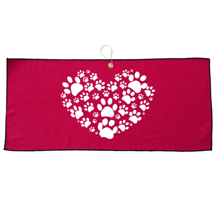 Paws Of Heart Large Microfiber Waffle Golf Towel