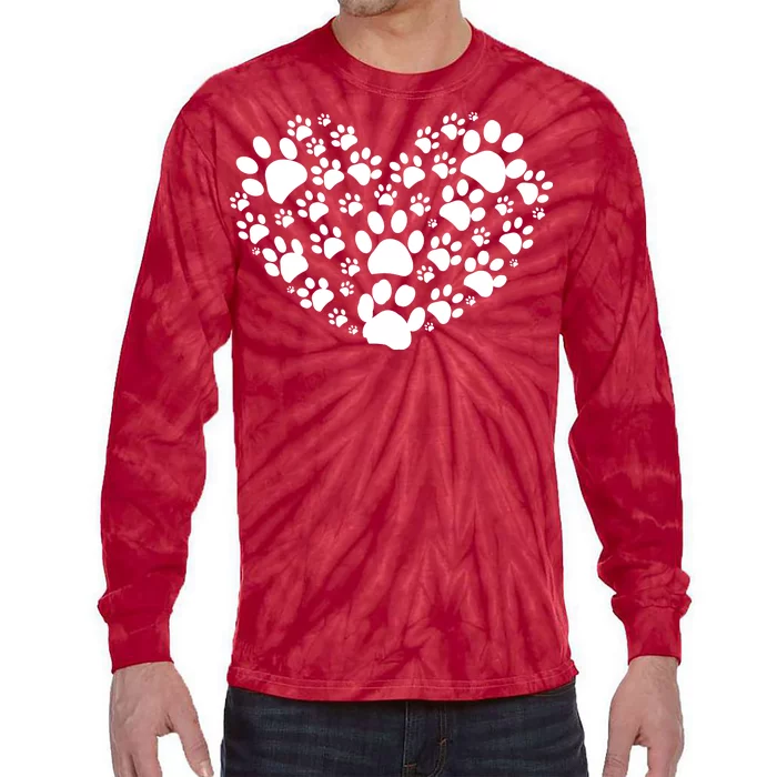 Paws Of Heart Tie-Dye Long Sleeve Shirt