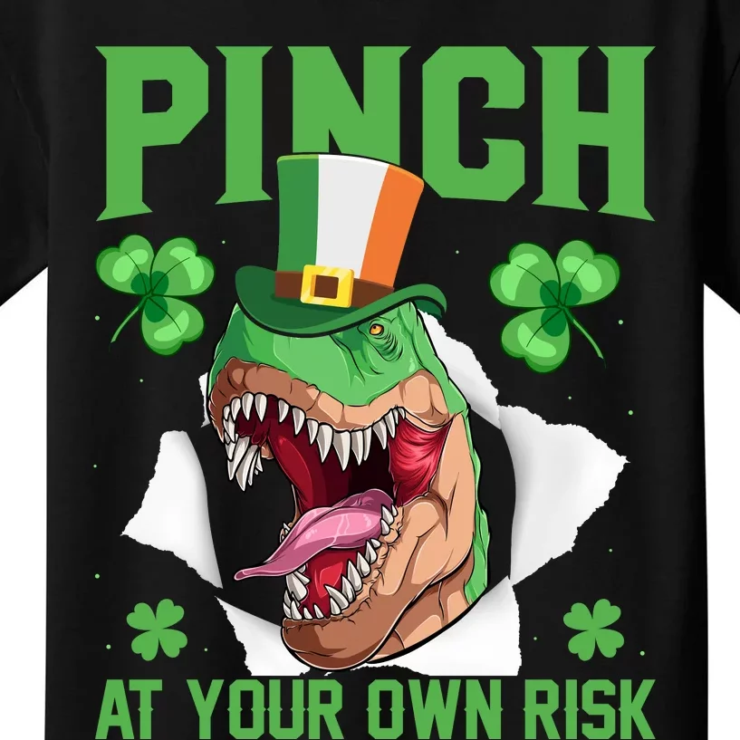 Pinch At Your Own Risk Funny Saying Patricks Day Kids T-Shirt