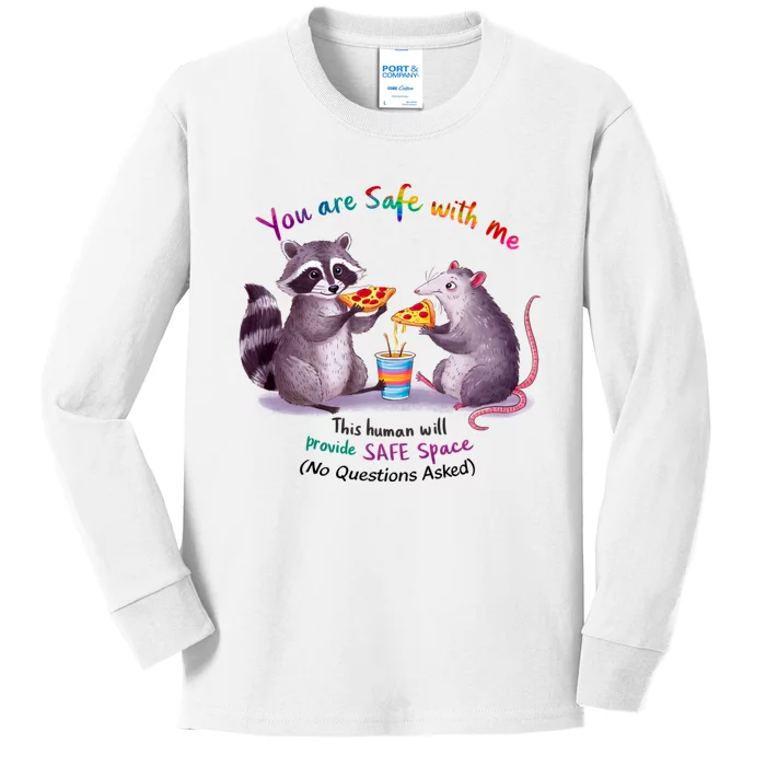 Proud Ally You Are Safe With Me Lgbt Pride Month Kids Long Sleeve Shirt