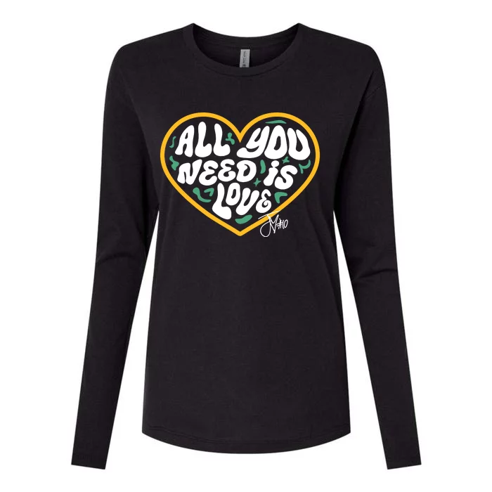 Packer All You Need Is Love 10 Womens Cotton Relaxed Long Sleeve T-Shirt