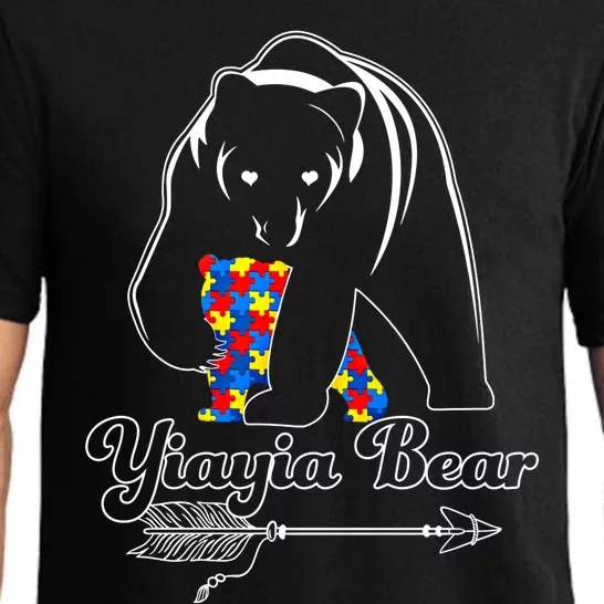 Proud Autism Yiayia Bear Autism Awareness Autistic Support Great Gift Pajama Set