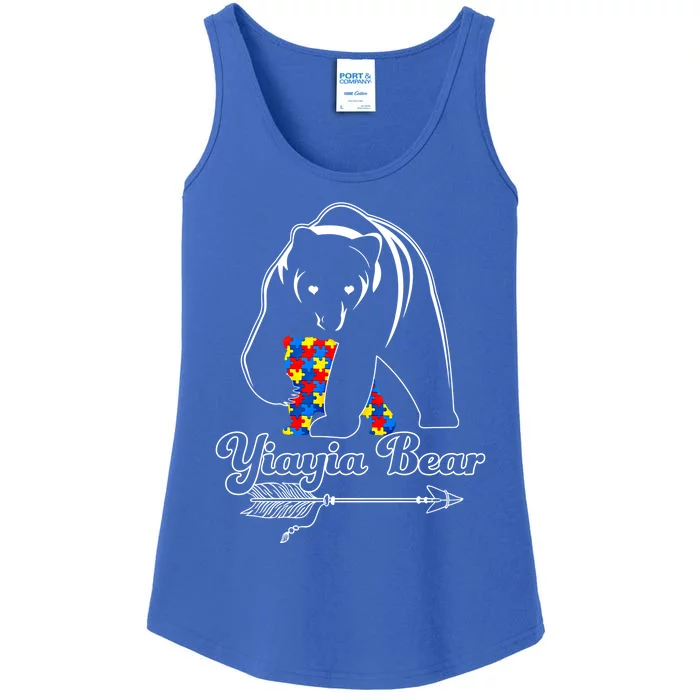 Proud Autism Yiayia Bear Autism Awareness Autistic Support Great Gift Ladies Essential Tank