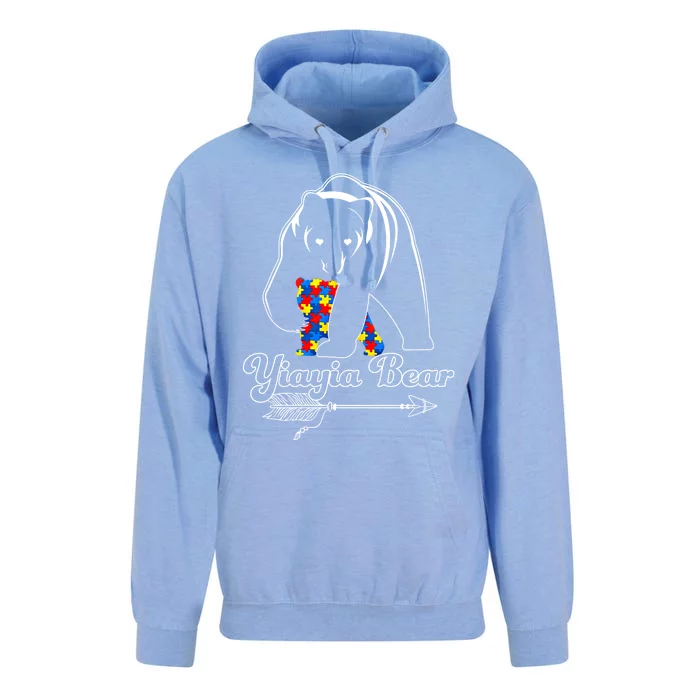 Proud Autism Yiayia Bear Autism Awareness Autistic Support Great Gift Unisex Surf Hoodie