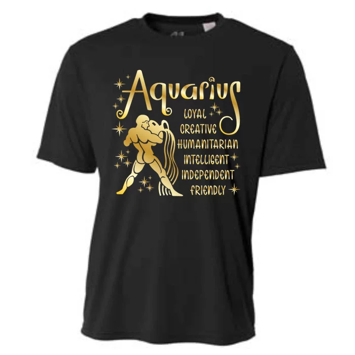 Personality Aquarius Zodiac Meaningful Gift Cooling Performance Crew T-Shirt