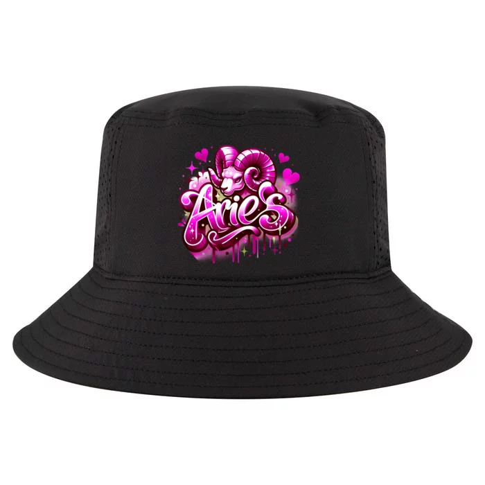 Pink Aries Zodiac Star Sign Cool Comfort Performance Bucket Hat