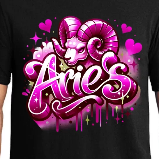 Pink Aries Zodiac Star Sign Pajama Set