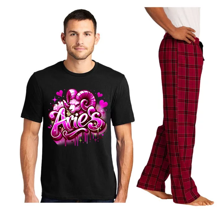 Pink Aries Zodiac Star Sign Pajama Set