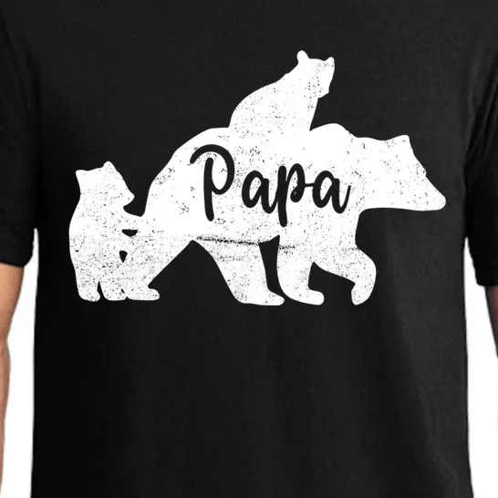 Papa Bear 2 Cubs Cool Gift Papa Bear Twin Papa 2 Gift Pajama Set