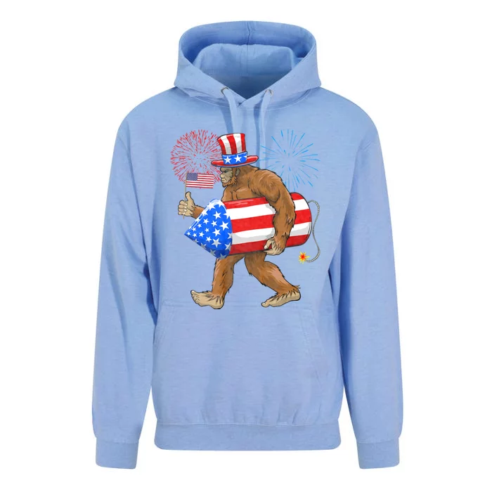 Patriotic Bigfoot 4th Of July American Flag Sasquatch Unisex Surf Hoodie