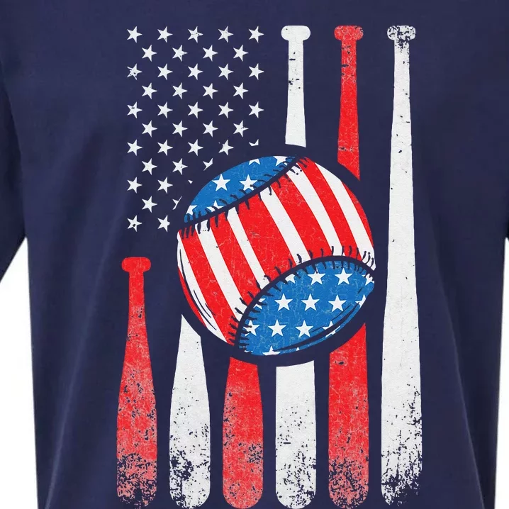 Patriotic Baseball 4th Of July USA American Flag Sueded Cloud Jersey T-Shirt